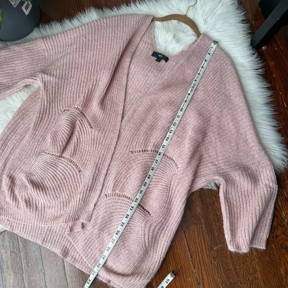 Blush Pink Sweater Chunky Open Cardigan - Picture 6 of 7